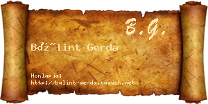 Bálint Gerda névjegykártya