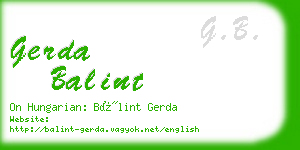 gerda balint business card